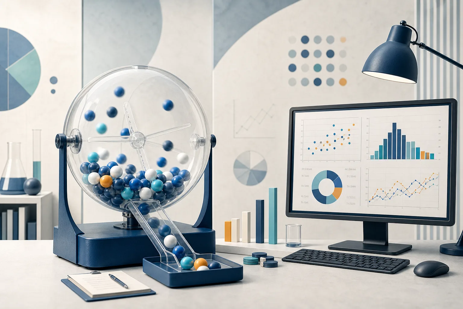 Tambour de loterie et poste d’analyse statistique
